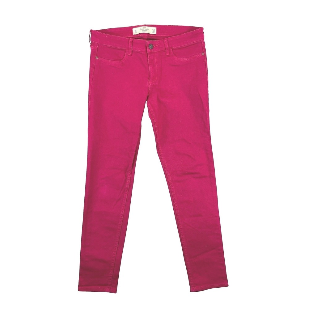Abercrombie & Fitch Skinny Stretch Denim Jeans Womens 8R Hot Pink Preppy Casual